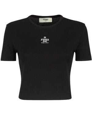 Fendi Tops With Logo - Black