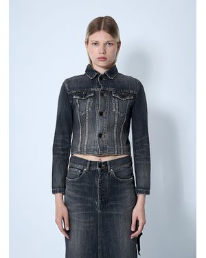 Balenciaga Lace-Up Denim Jacket - Blue