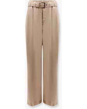 Brunello Cucinelli Hemp And Linen Trousers With Monili