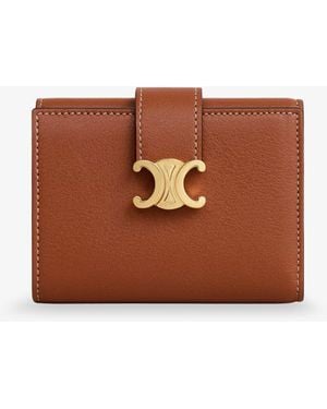 Celine Leather Trifold Wallet - Brown