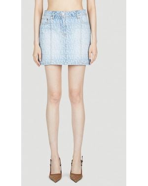 Versace Denim Jacquard Mini Skirt - Blue