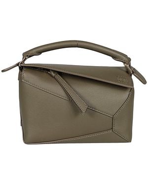 Loewe Puzzle Edge Mini Leather Handbag - Green