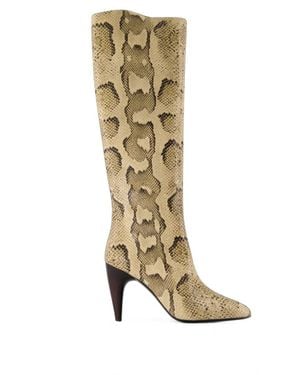 Isabel Marant Jany Leather Heel Boots - Metallic