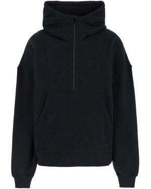 Saint Laurent Hoodie With Logo Lettering Embroidery - Blue