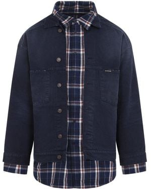 Balenciaga Patched Shirt Jacket - Blue