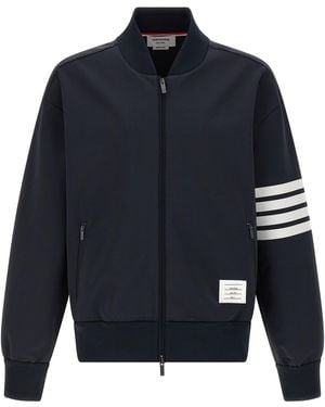 Thom Browne Tech Viscose Bomber Jacket Puffer Jackets - Blue