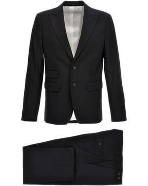 DSquared² Tailored Two-Piece Wool Suit With Refined Texture - Black