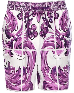 ショートパンツ DOLCE & GABBANA Woman Short Violet FTDB8THI1Y8 I23TN Purple Shorts with 'Majolica' print Dolce & Gabbana - Vitkac AS