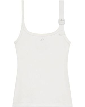 Courreges Top With Buckle - White