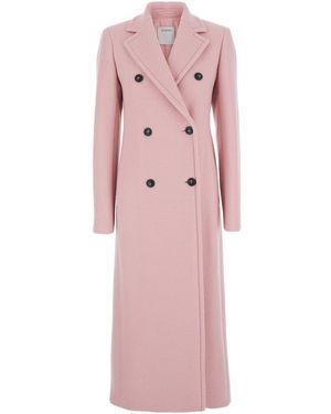 Sportmax Virgin Wool Double-Breasted Coat - Pink