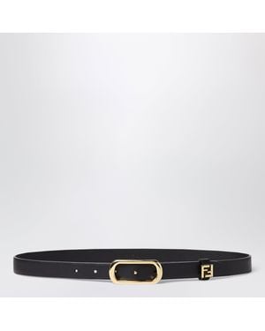Fendi Leather Ff Belt - Black