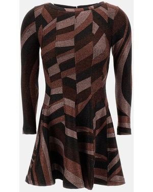 PUCCI Emilio Short Lurex Jersey Flared Dress - Black