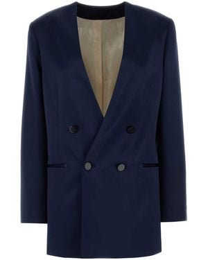 Alberta Ferretti Satin Blazer - Blue