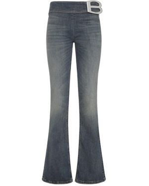 Balenciaga Logo Bootcut Jeans - Blue