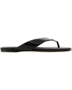 Courreges Vinyl Souliers Thong Slippers - Black