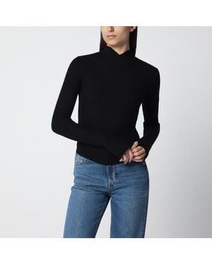Victoria Beckham Georgia Ribbed Sweater - Black