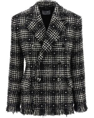 GIUSEPPE DI MORABITO Tweed And Rhinestone Blazer - Black