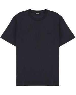 ZEGNA T-Shirt With Logo - Blue