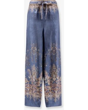 Zimmermann Valiant Track Silk Pants - Blue