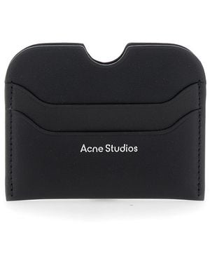 Acne Studios Card-Holder With Logo Print - Black