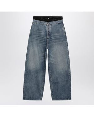 The Attico And Wide-Leg Jeans With Double Waistband - Blue