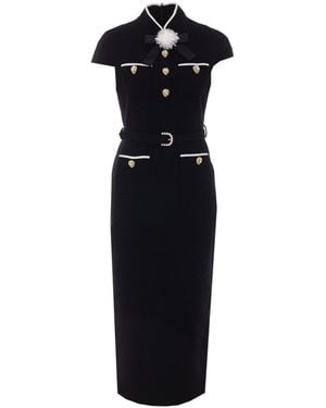 Self-Portrait Self Portrait Crepe Midi Dress - Black
