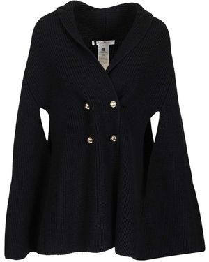Max Mara Double-Breasted Cape - Black
