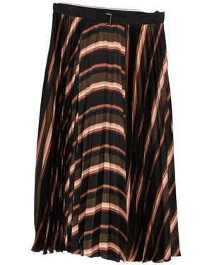 Sacai Striped Midi Skirt - Black