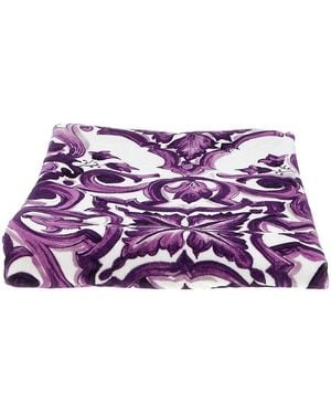 Dolce & Gabbana Beach Towel 'Maiolica' Print - Purple