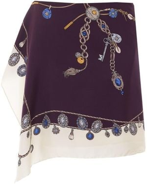 Versace Stolen Jewels Print Skirt - Purple