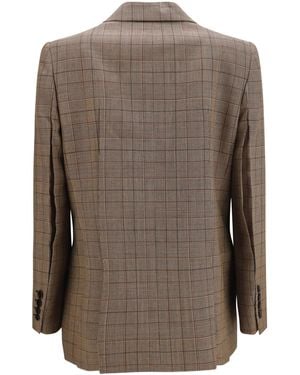 Chloé Chloé Checked Double-Breasted Blazer - Brown