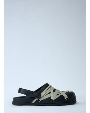 Rick Owens Megalace Leather Mules - Green