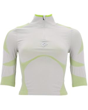 CASABLANCA Top With Logo Polyamide Polyester Elastane Tops - Gray