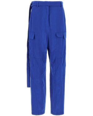 Ferragamo Cargo Pants With Unique Cuts - Blue