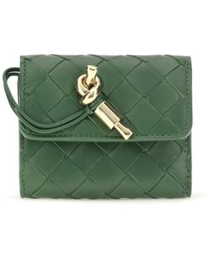 Bottega Veneta Trifold Wallet Andiamo Nappa Leather - Green
