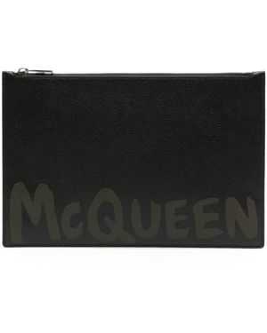 McQueen Pouch With Logo - Black