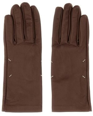 Maison Margiela Leather Gloves - Brown