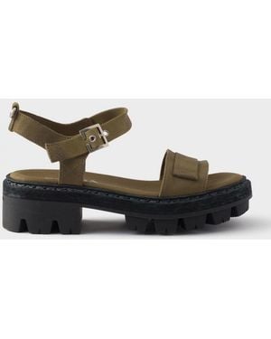 Prada Heeled Sandal Military - Black