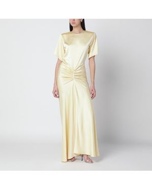 ANDAMANE Vanilla Colored Iris Dress With Draping - Yellow