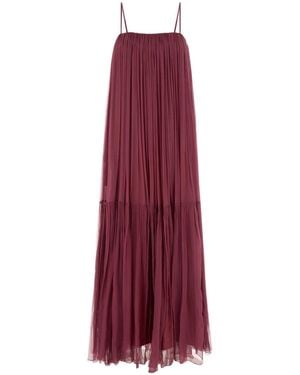 Chloé Tyrian Silk Long Dress - Purple