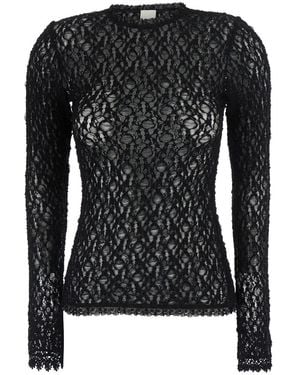 Isabel Marant 'Brany' Top With All-Over Lace Trim - Black