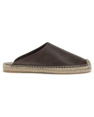 Brunello Cucinelli Leather Espadrilles Mules - Brown