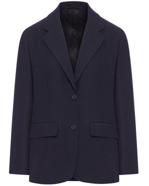 Prada Single-Breasted Wool Jacket - Blue