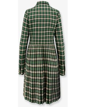 Celine Tartan Wool Mini Dress - Green