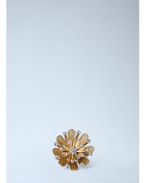 Miu Miu Mental Ring With Crystals - White