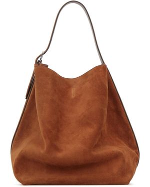 TOTEME Belted Suede Tote - Brown