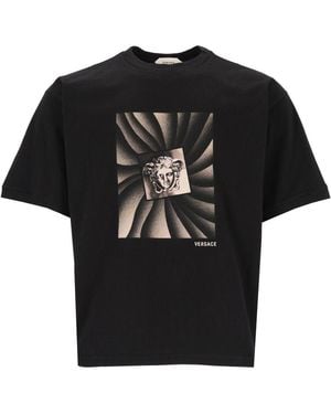 Versace Regular-Fit Cotton Jersey T-Shirt With Print - Black