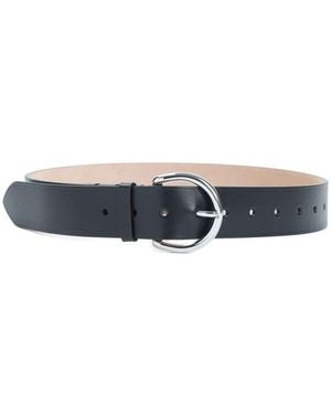 Phoebe Philo Round Buckle Leather Belt - White