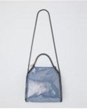 Stella McCartney Falabella Mini Tote Eco Shiny Dotted Chamois Bag - Blue