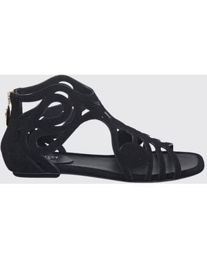 PUCCI Suede Gladiator Sandals With Low Heel And Square Toe - Black
